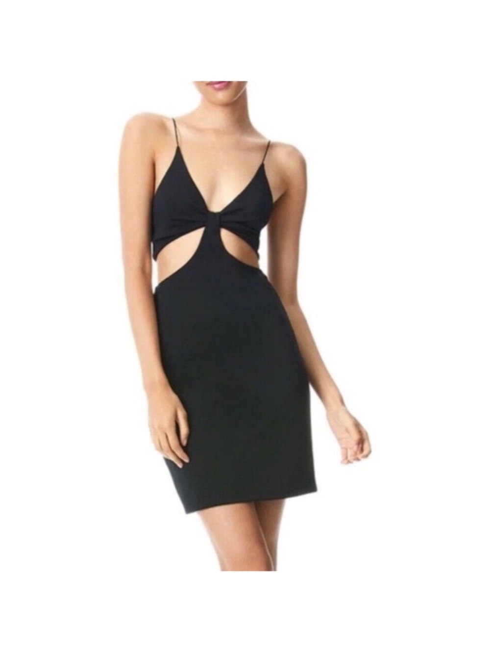 Alice + Olivia Havana Black Cutout Spaghetti-Strap Mini Dress Size 6